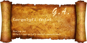 Gergelyfi Antal névjegykártya